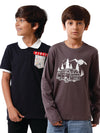 Pack of 2 Pipin Boys T-shirt Dark Navy Blue & Dark Grey