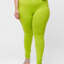 De Moza Ladies Plus Size Ankle Length Leggings Lime Solid Cotton