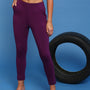 De Moza Women Super Stretch Kurti Pant Dark Purple