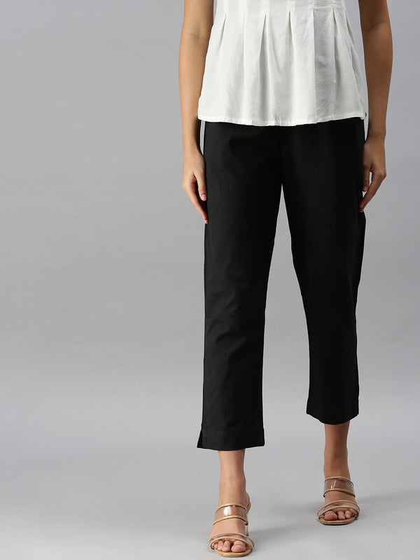 De Moza Women's Cigarette Pant Dark Grey