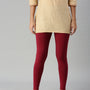 De Moza Women Ankle Length Leggings Solid Cotton Wine.