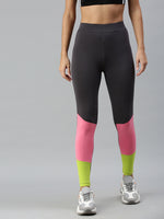 De Moza Ladies Active Wear Leggings Solid Cotton Dark Grey - De Moza