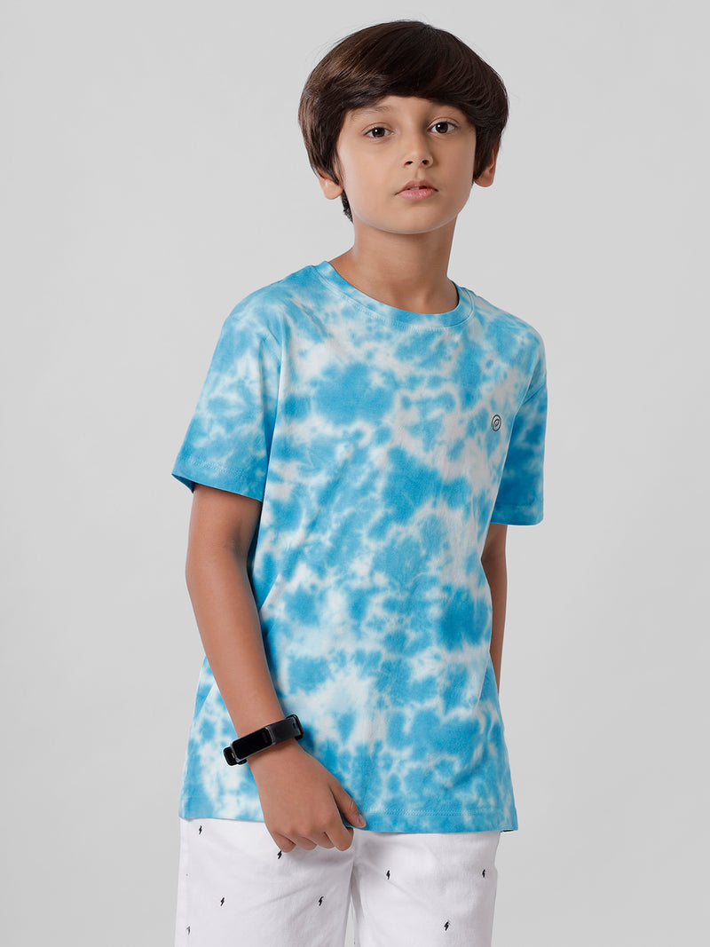Kids - Boys Printed Half Sleeve T-Shirt Malibu Blue