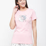 De Moza Ladies Printed Pyjama Tshirt Pink