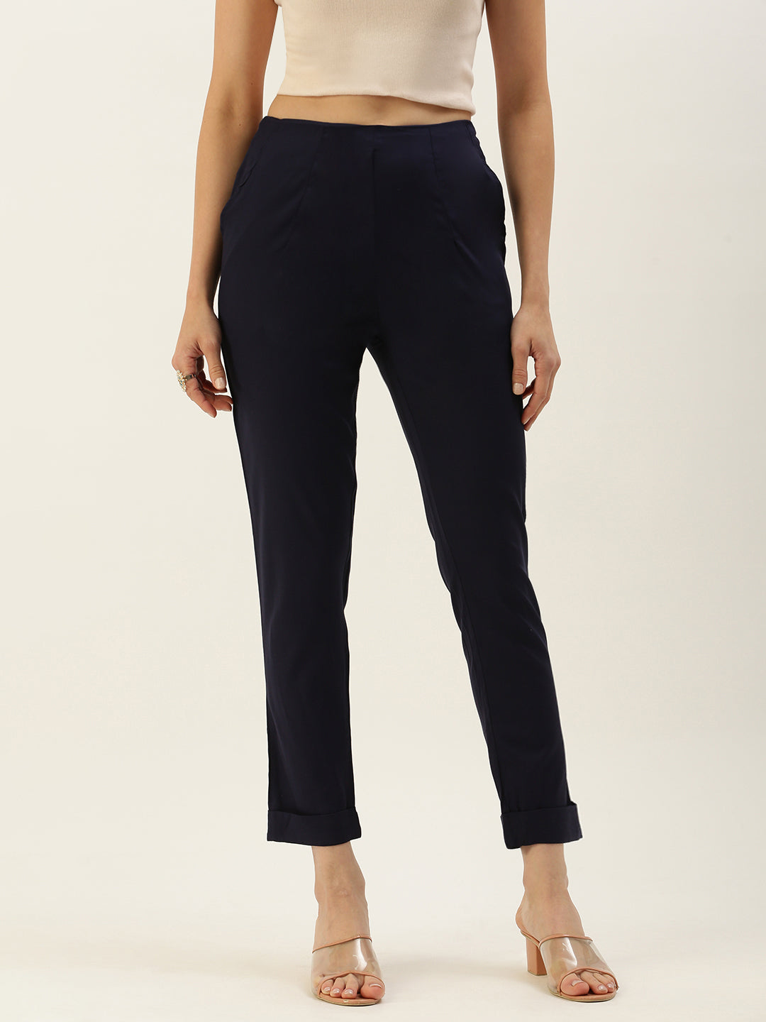 De Moza Women’s Cigarette Pant Dark Navy Blue