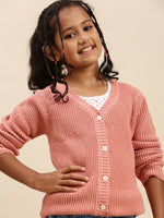 Pipin Girls Sweater Coral