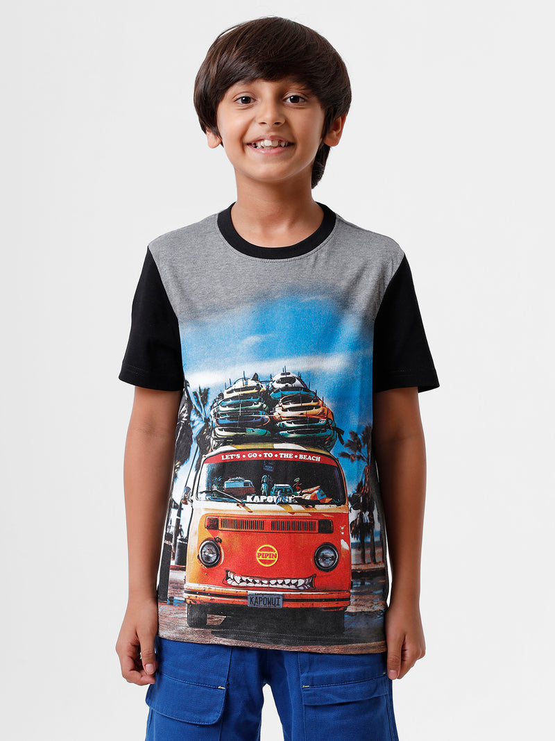 Kids - Boys T-Shirt Grey Melange - De Moza
