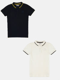 Pack of 2 Pipin Boys T-shirts Offwhite & Dark Navy Blue