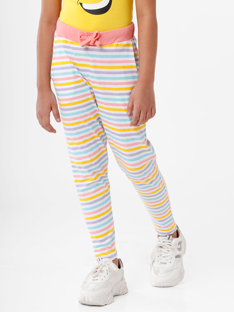 Kids – Girls Printed Straight Pant Pink
