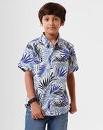 Kids – Boys Printed Shirt Mint White