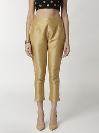 De Moza Women's Cigarette Pant Gold