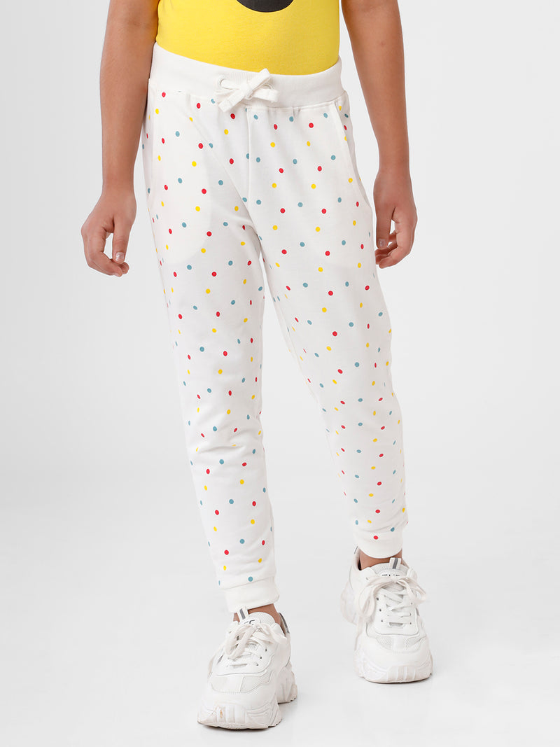 Kids - Girls Printed Jogger Cream