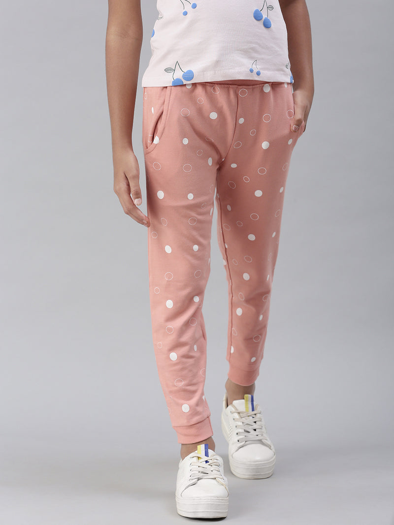 PIPIN Girls Printed Jogger Rose Tan