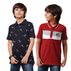Pack of 2 Pipin Boys T-shirt Navy Blue & Maroon