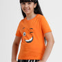 Kids - Girls Printed Top Persimmon Orange