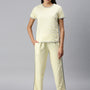 De Moza Ladies Printed Pyjama Set Lemon Yellow