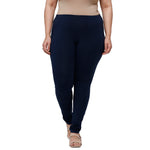 De Moza Women Plus Size Churidar Leggings Dark Navy Blue
