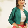 De Moza Womens Ethnic Jacket Bottle Green