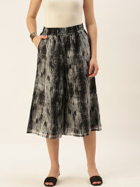 De Moza Women's Printed Culottes Black