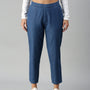De Moza Ladies Straight Pant Enzyme Blue