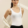 De Moza Ladies Razor Back Top White