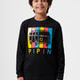 Kids - Boys Printed Full Sleeve T-Shirt Black