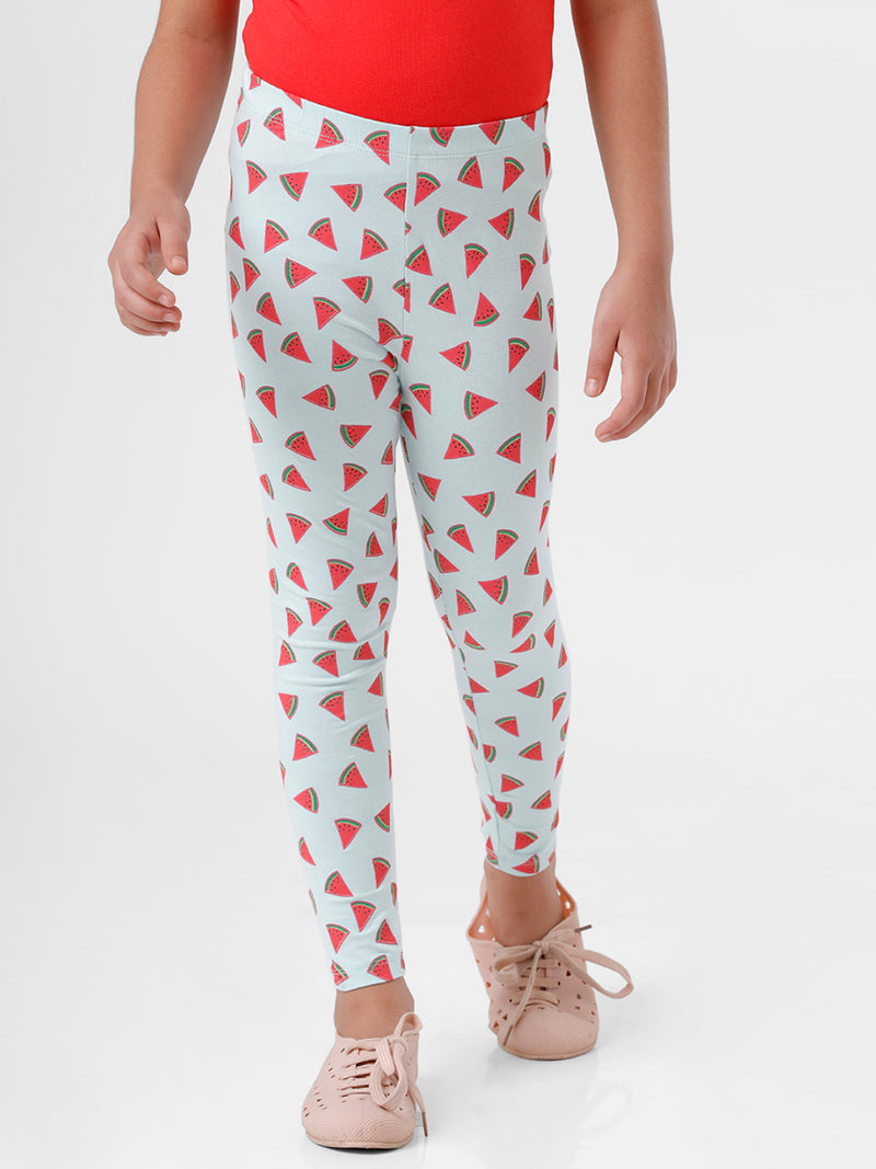 Kids – Girls Printed Ankle Leggings Moonlight Jade