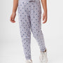 Kids – Girls Printed Straight Pant Violet Grey