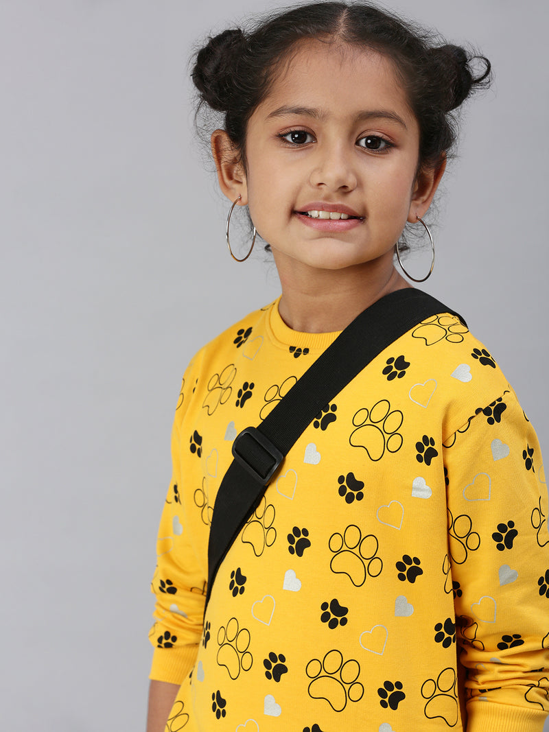 PIPIN Girls Printed Sweatshirt Citrus