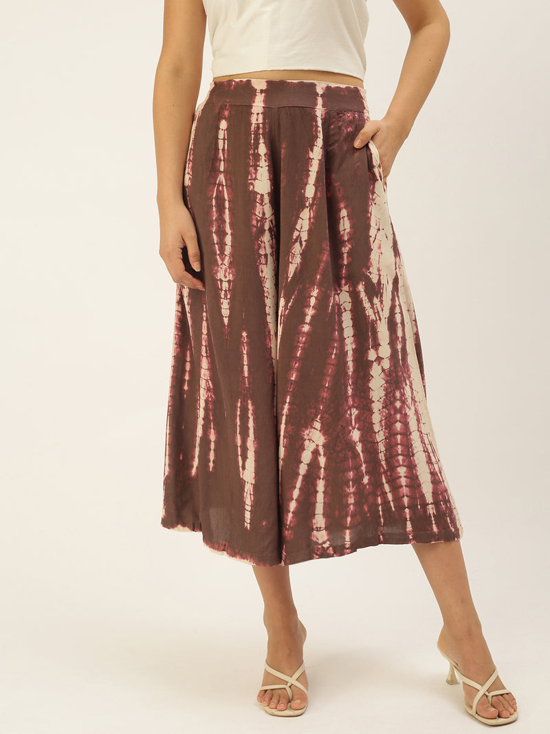 De Moza Womens Printed Culottes Mauve