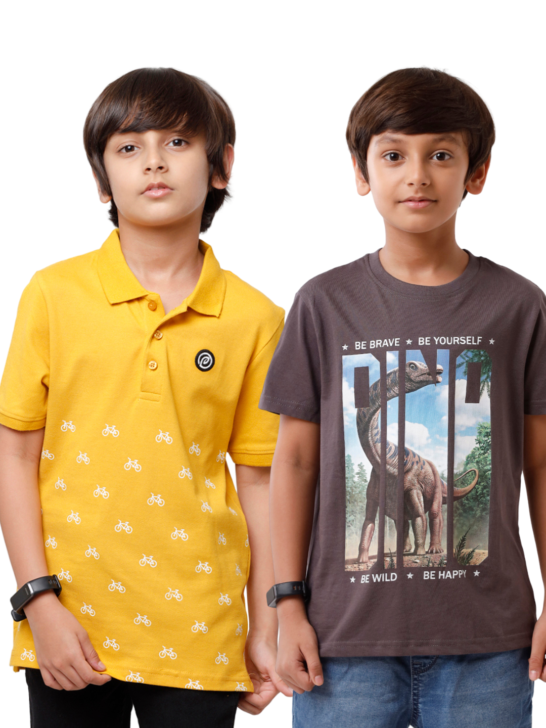 Pack of 2 Pipin Boys T-shirt Spicy Mustard & Dark Grey