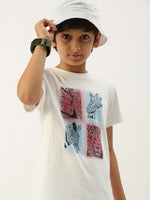 PIPIN Boys Printed T-shirt Offwhite