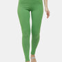 De Moza Ladies Ankle Length Leggings Solid Cotton Light Green