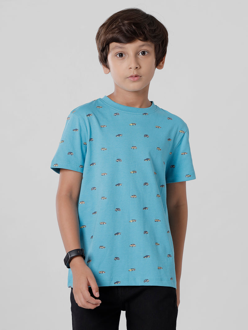 PIPIN Boys Printed T-shirt Light Blue