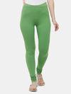 De Moza Ladies Churidar Leggings Solid Cotton Light Green - De Moza