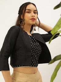 De Moza Womens Ethnic Jacket Black