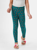 De Moza Kids - Girls Ankle Length Leggings All Over Print Cotton Adventurine - De Moza