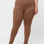 De Moza Ladies Plus Size Ankle Length Leggings Chocolate Brown Solid Cotton