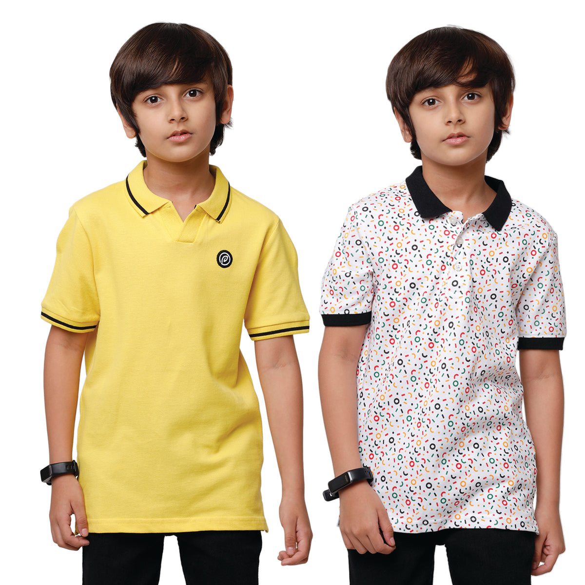 Pack of 2 Pipin Boys T-shirt Yellow & Black