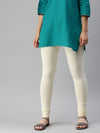 De Moza Women's Premium Churidhar Leggings Solid Cotton Ecru - De Moza (6679540695103)