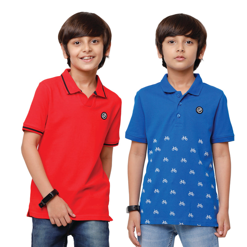 Pipin Boys Combo Cotton T-shirt Pack of 2 - De Moza