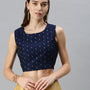 De Moza Women's Printed Blouse Navy Blue