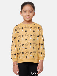 Kids - Girls Printed Sweatshirt Pale Gold