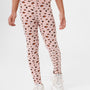 Kids – Girls Printed Ankle Leggings Peach