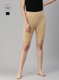 Pack of 2 De Moza Ladies Tights Skin & Black