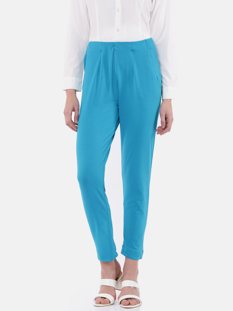 De Moza Women's Cigarette Pant Teal