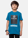 Kids - Boys Printed Half Sleeve T-Shirt Petrol 