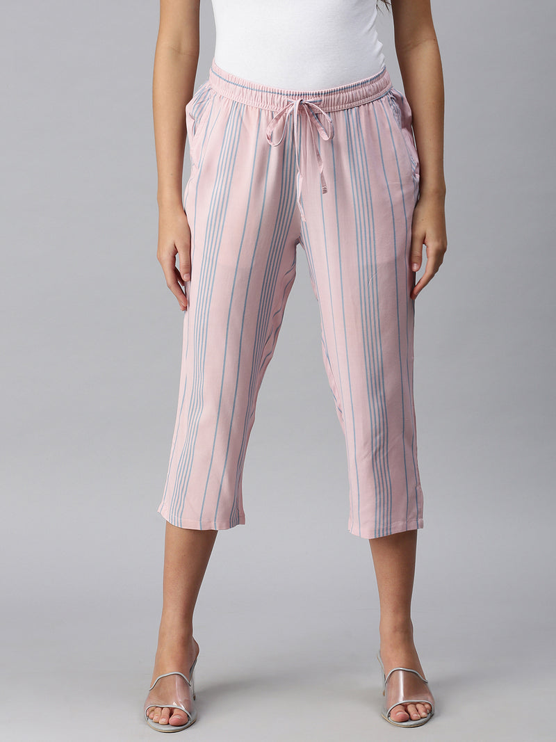 De Moza Ladies Printed Pyjama Pant Calcite Blue