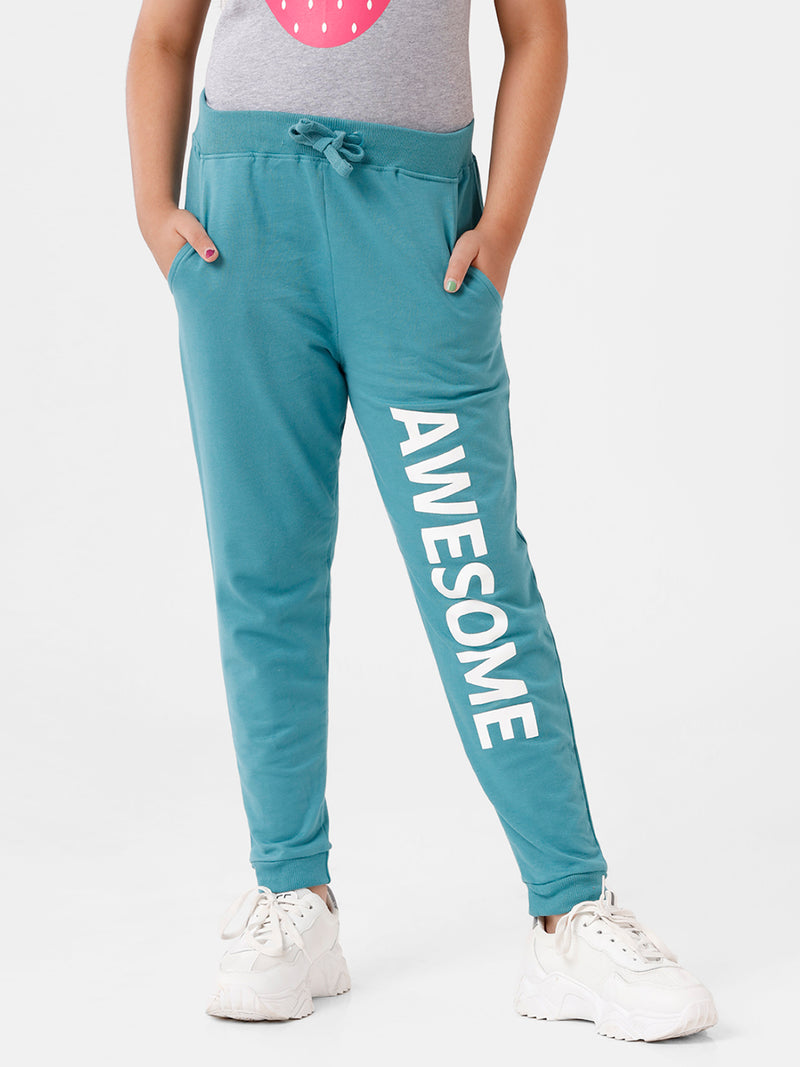 Kids - Girls Printed Jogger Ocean Blue