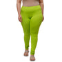 De Moza Women Plus Size Churidar Leggings Solid Cotton Lime